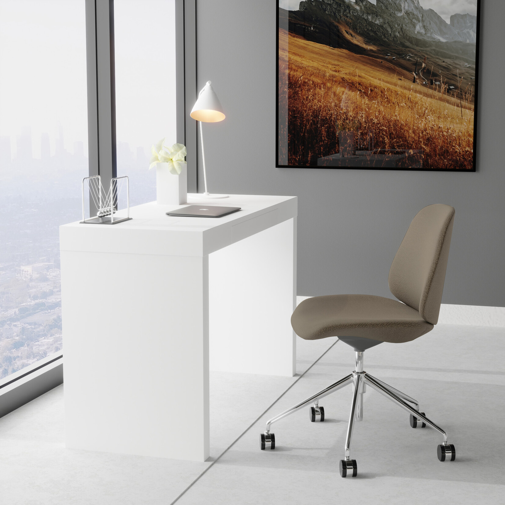 EuroStyle Doug 47" Desk White  (FW)