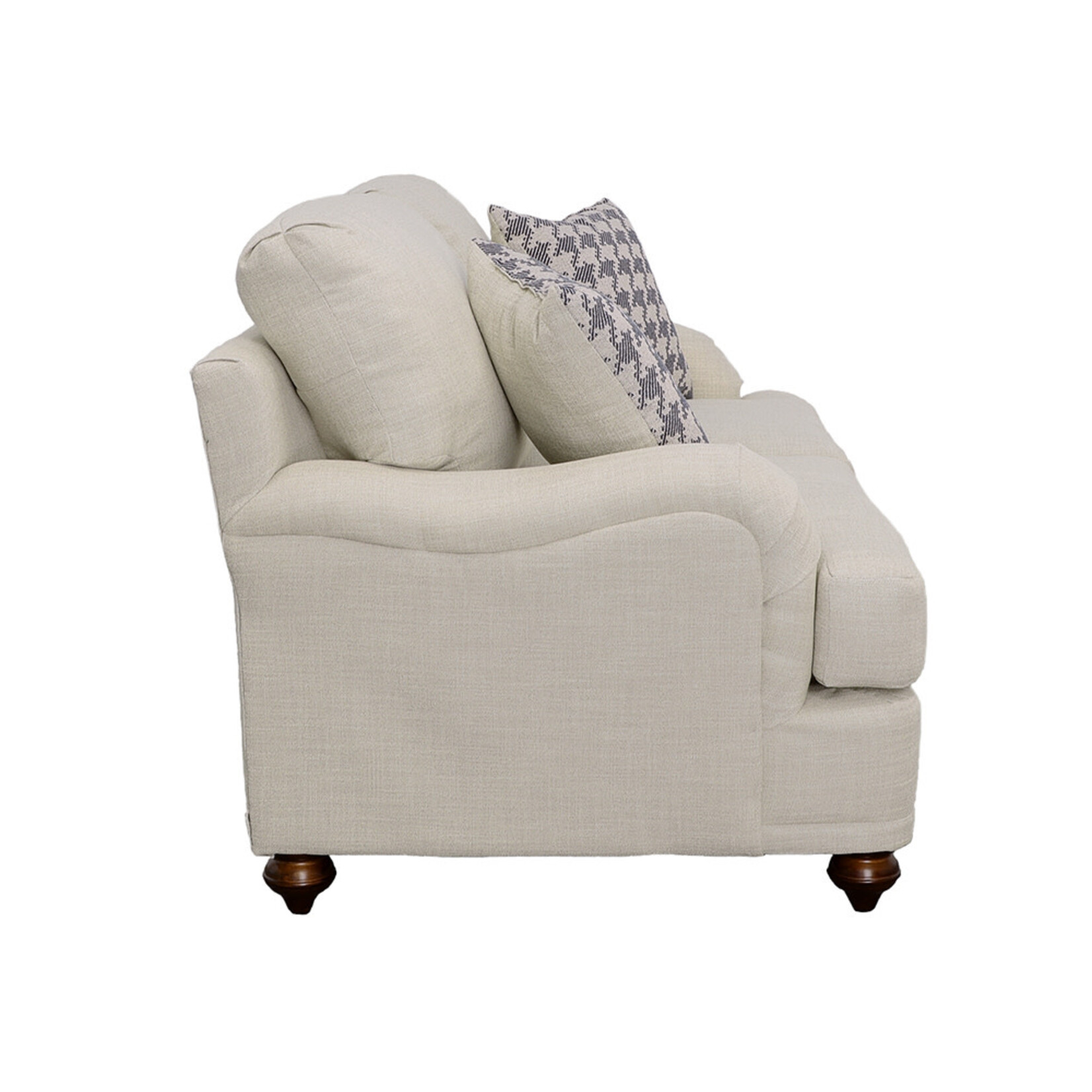 Coaster Furniture Light Grey Loveseat 66" w/Blue Accent Pillows