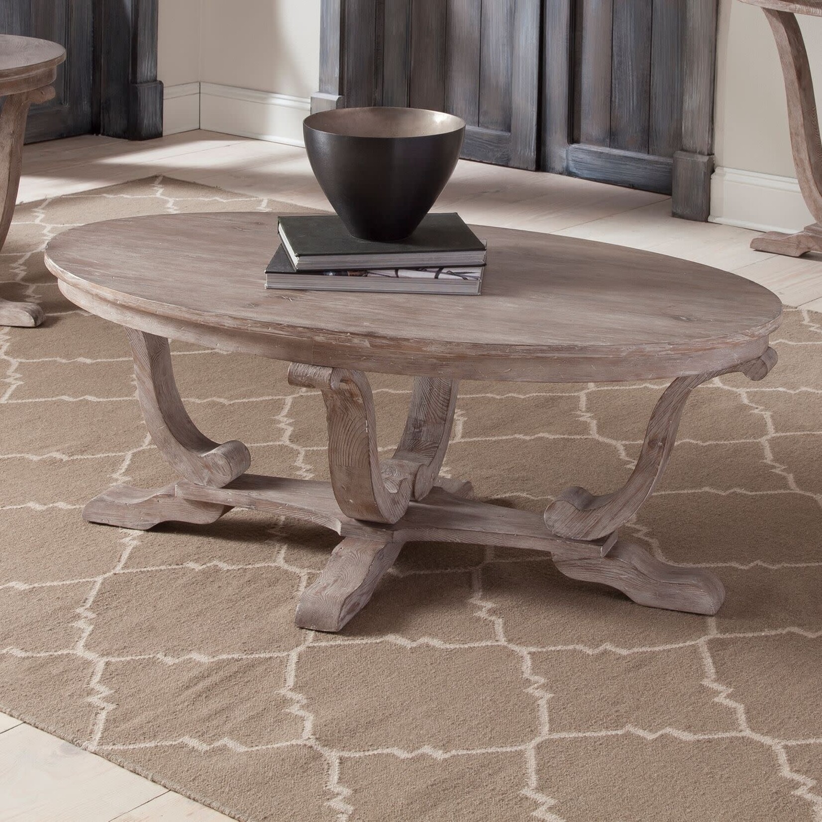 Liberty Furniture Greystone Mill Oval Coffee Table