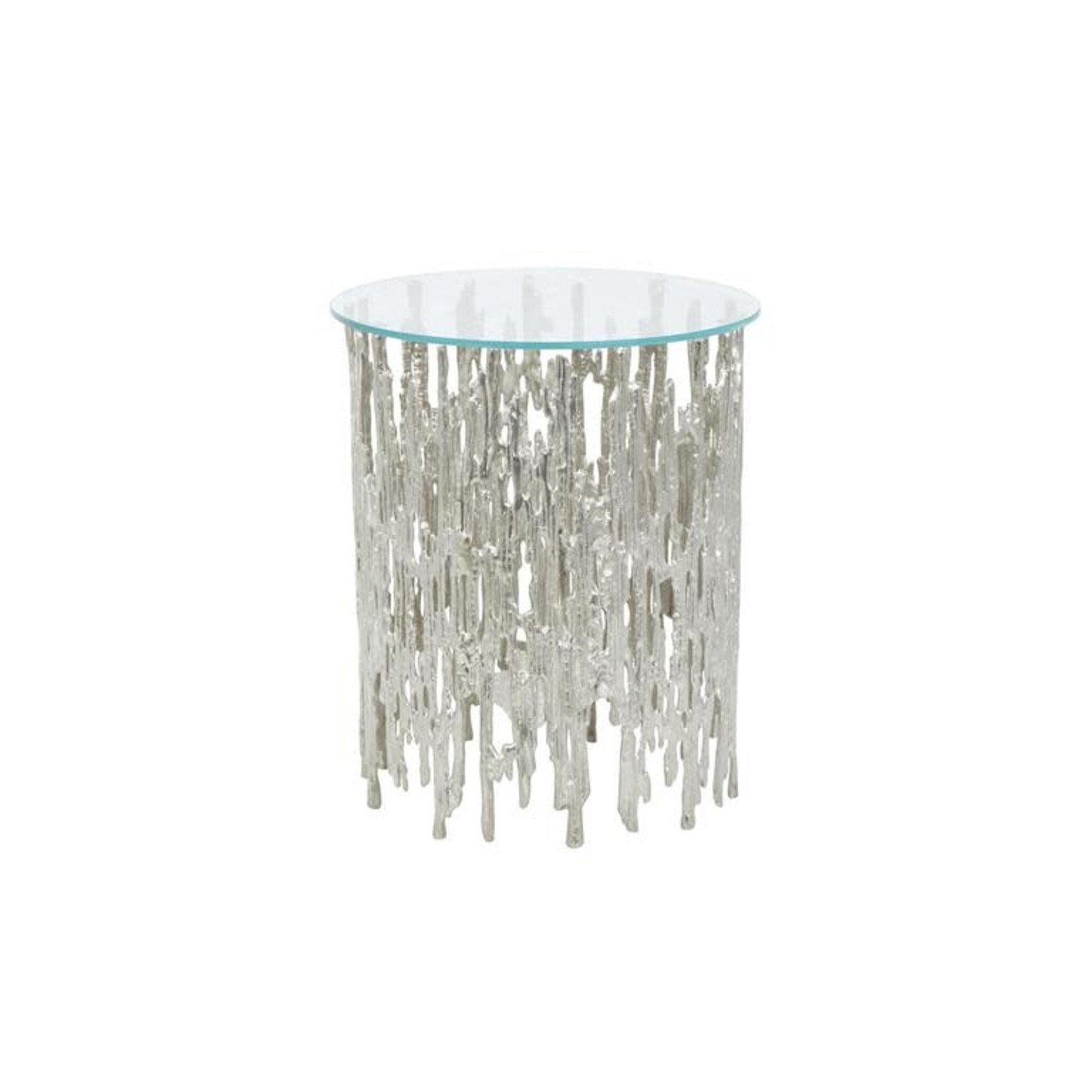 Uma Alum Glass Accent Table 18wx21h 12213 (FW)