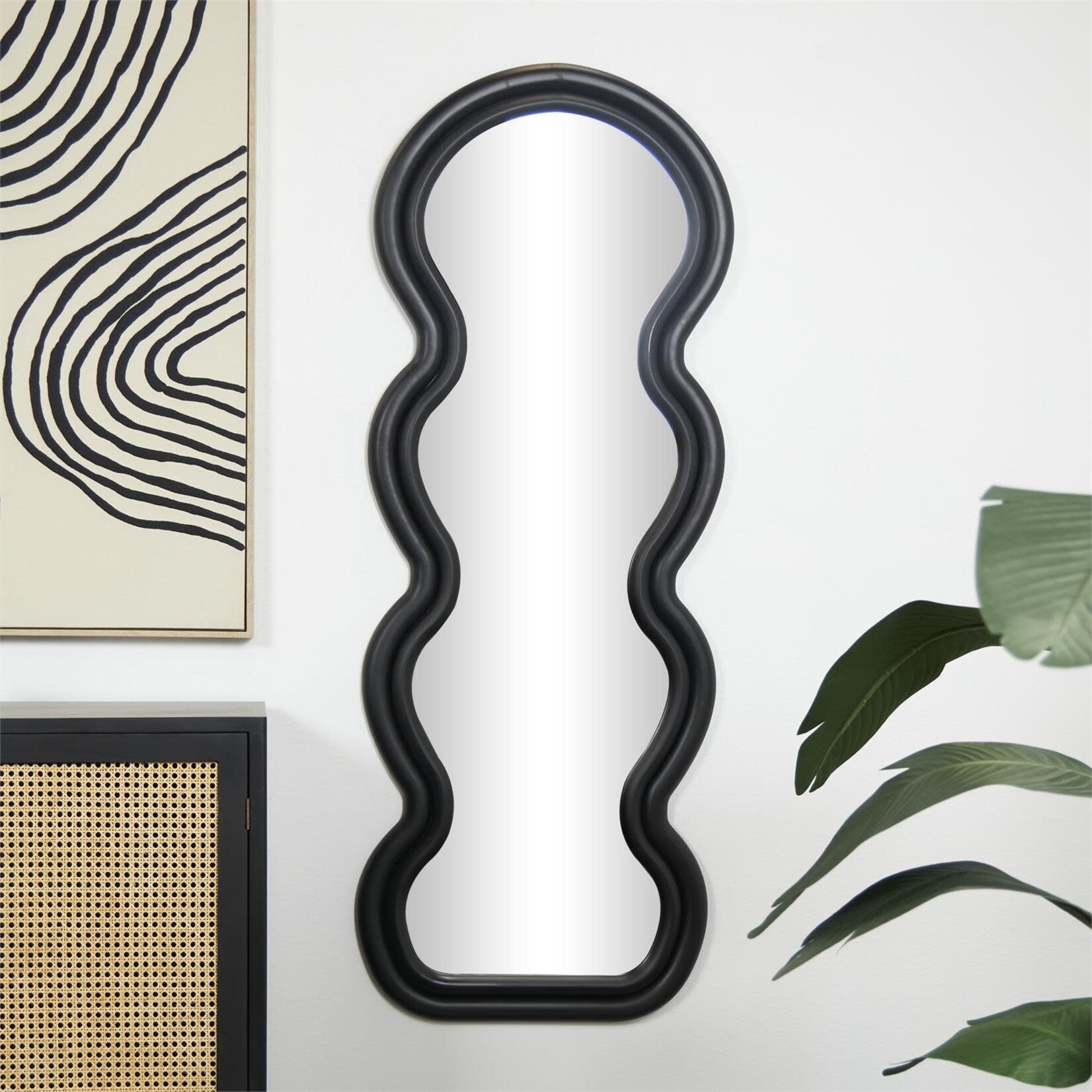 Uma Black Wall Mirror 24wx63h