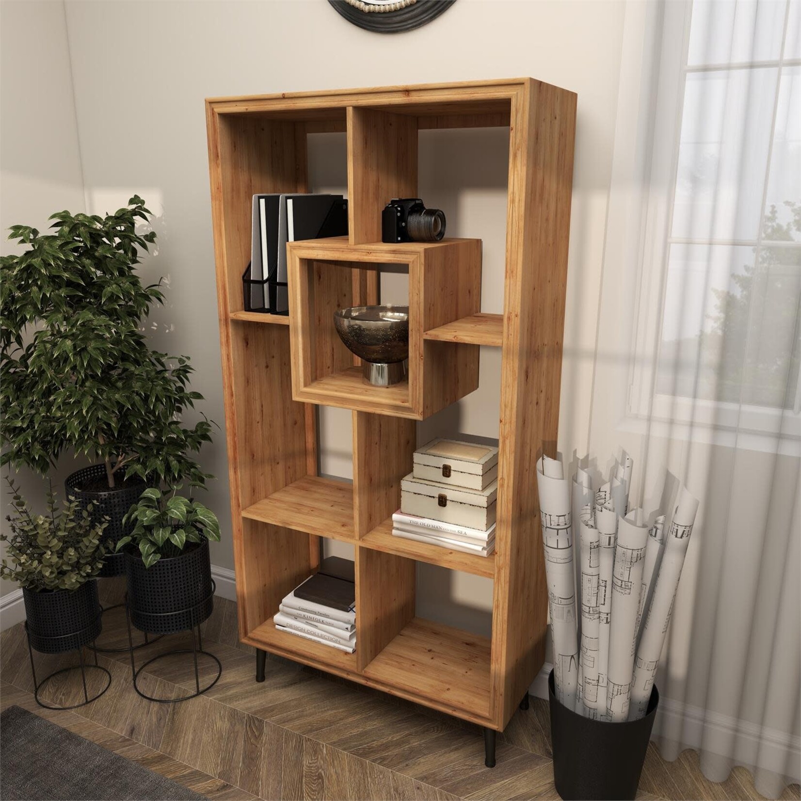 Uma Wood Shelf 35Wx70H