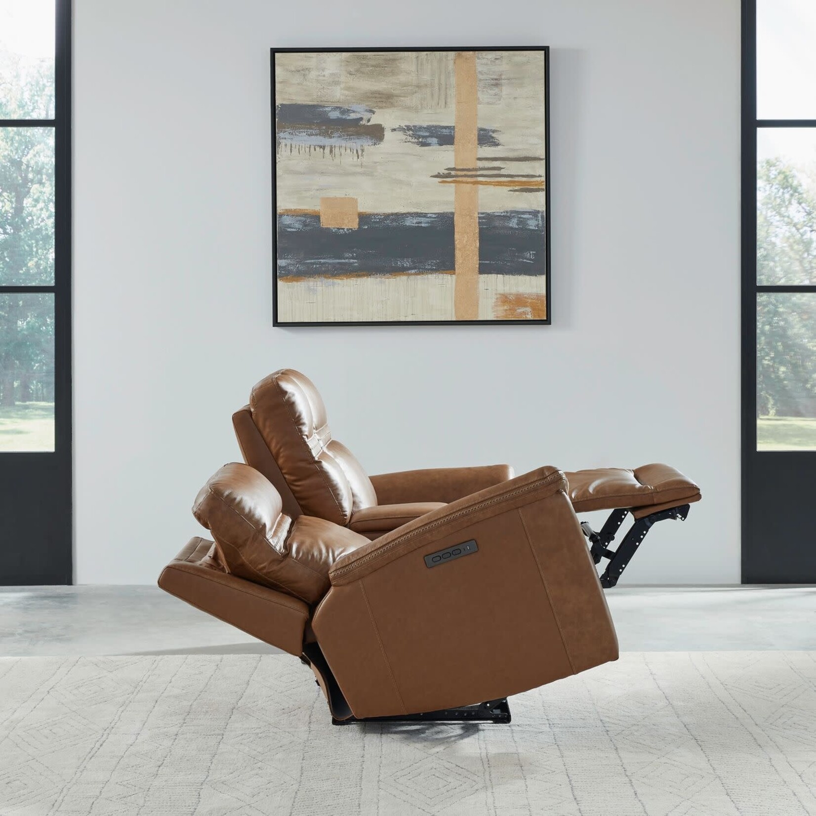 Liberty Furniture Cooper Power Loveseat w/console Camel