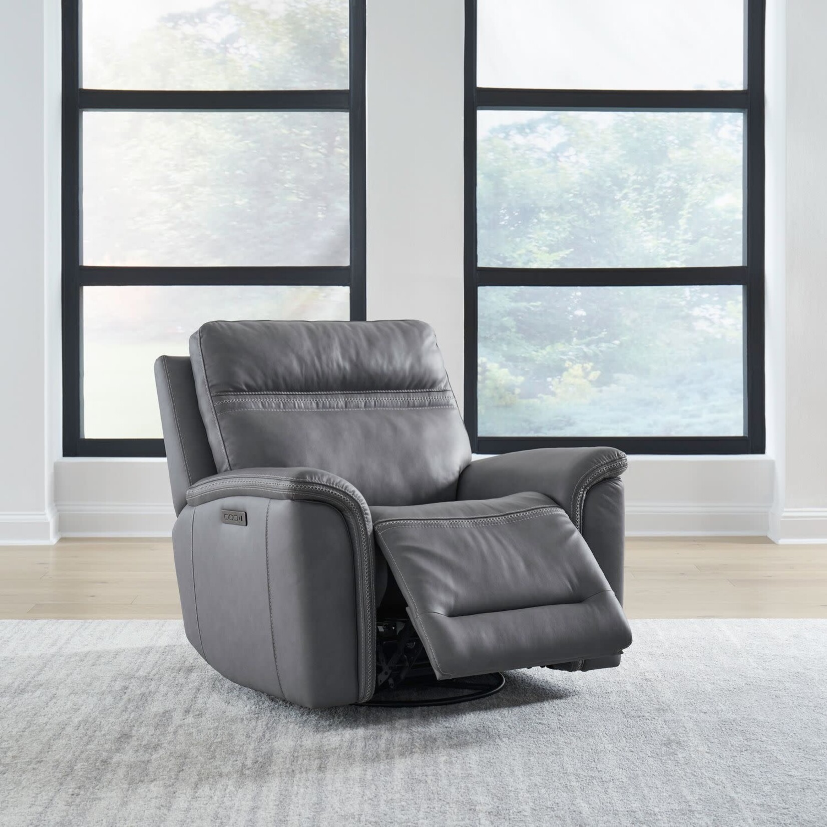 Liberty Furniture Cooper Swivel Glide Recliner Blue Gray N2UM