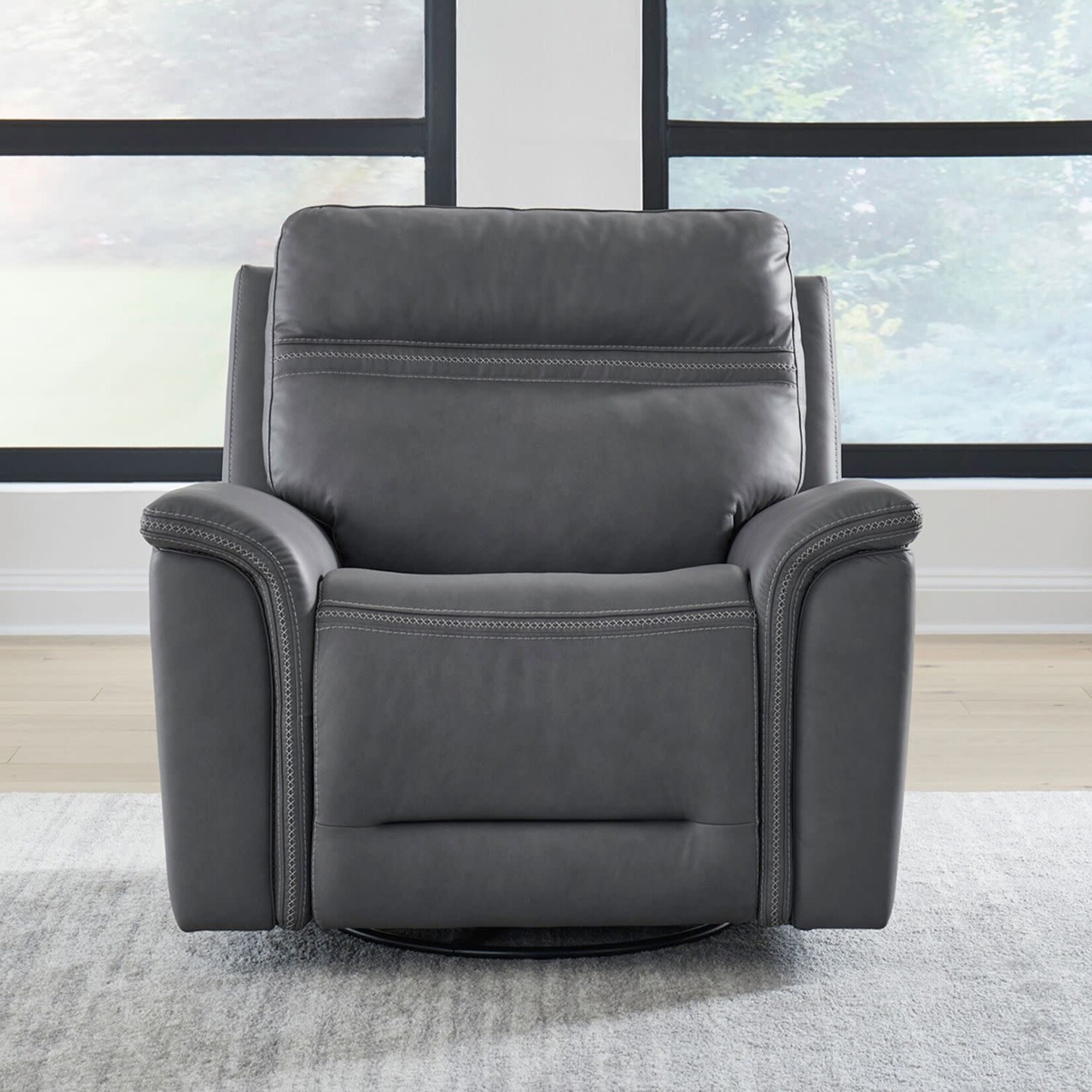 Liberty Furniture Cooper Swivel Glide Recliner Blue Gray N2UM