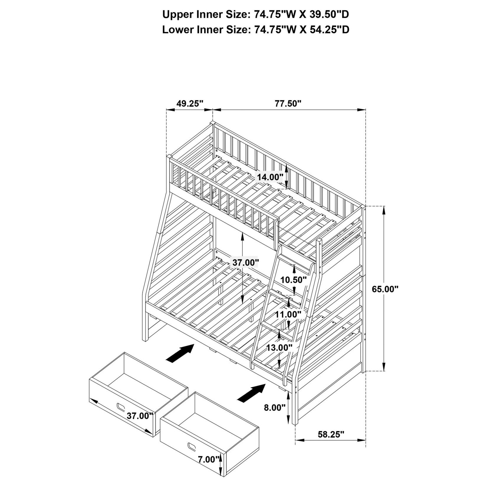 Coaster Furniture Ashton Twin/Full Bunk Gray