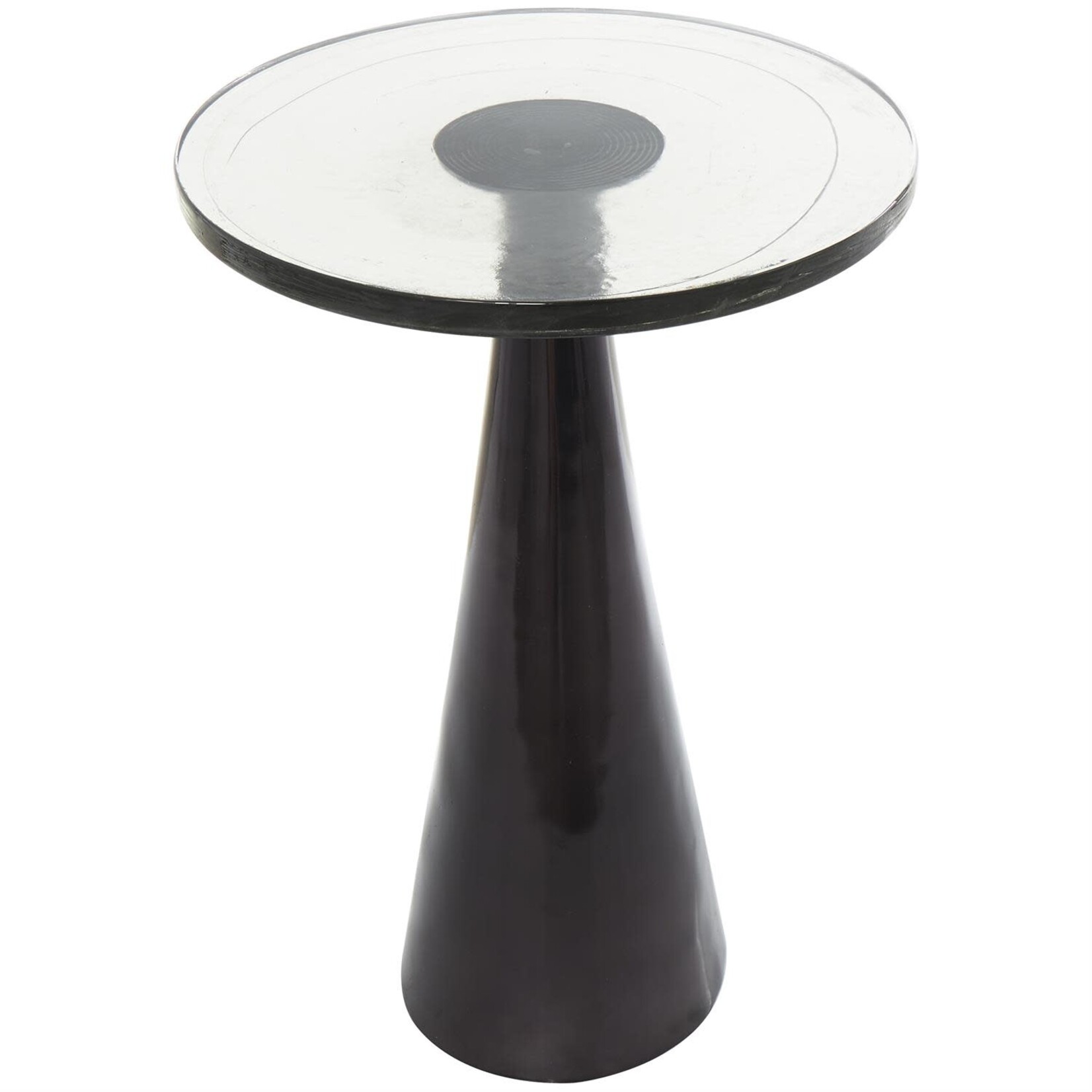 Uma 40246 Alum Glass Accent Table 16wx24h