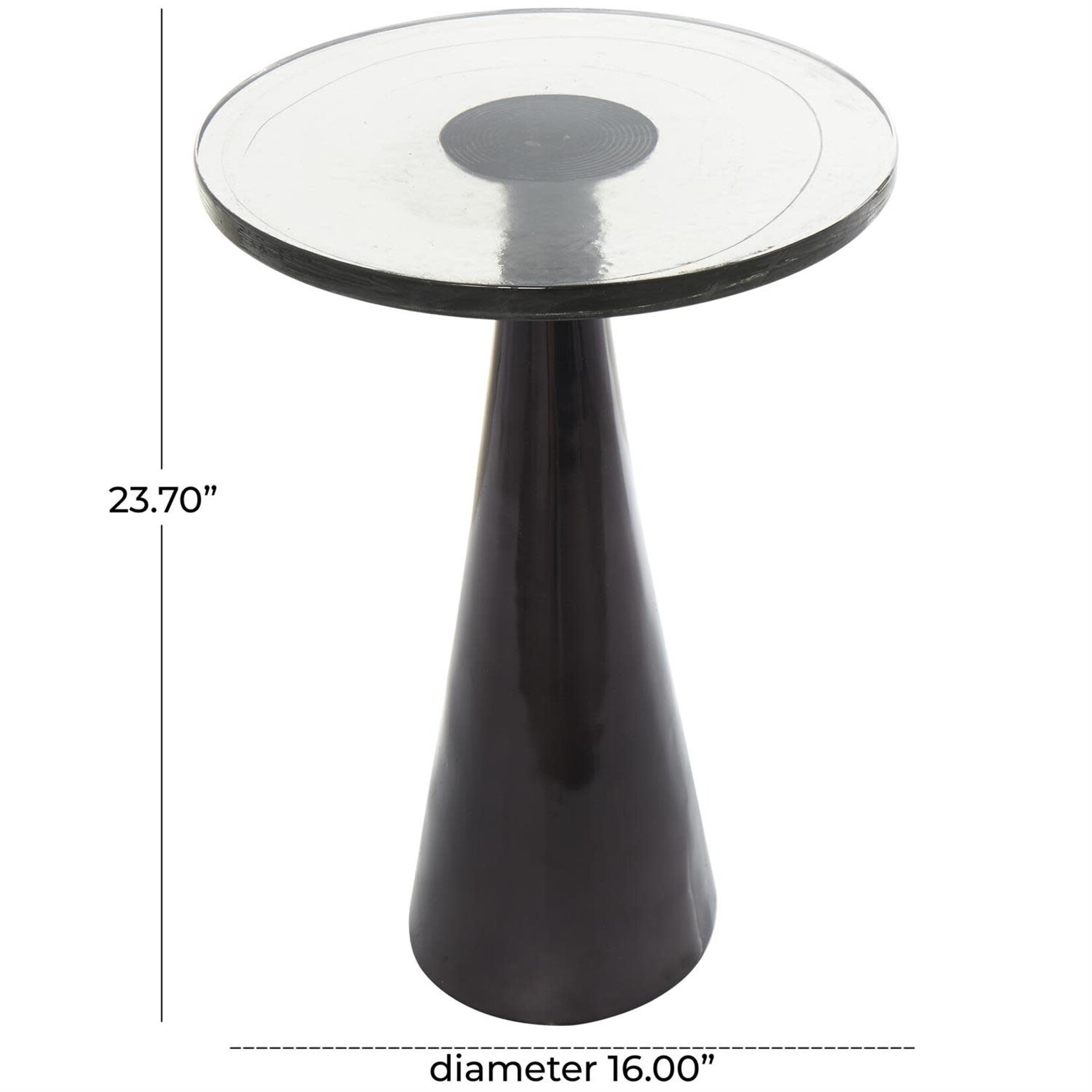 Uma 40246 Alum Glass Accent Table 16wx24h