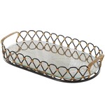Uma 13414 Wood Metal Tray 22wx4h