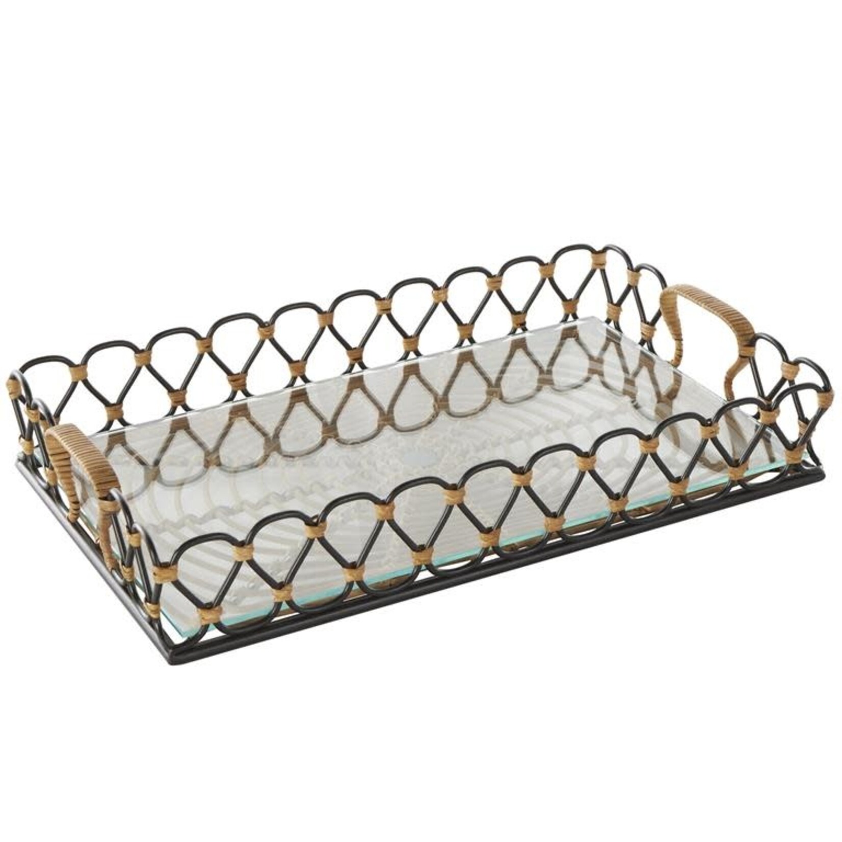 Uma 13413 Wood Metal Tray 20wx4h