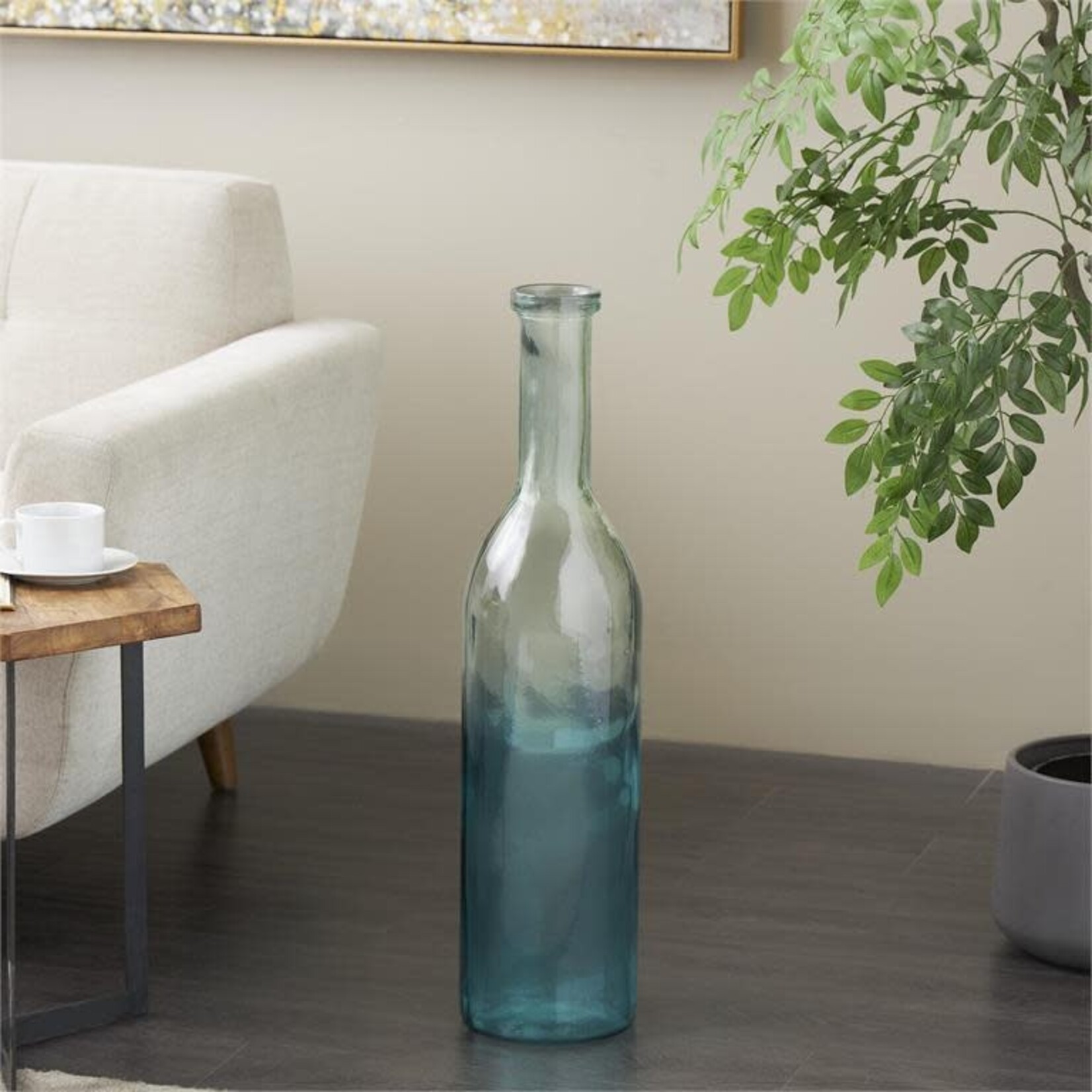 Uma 13003 Glass Vase Aqua 7x29