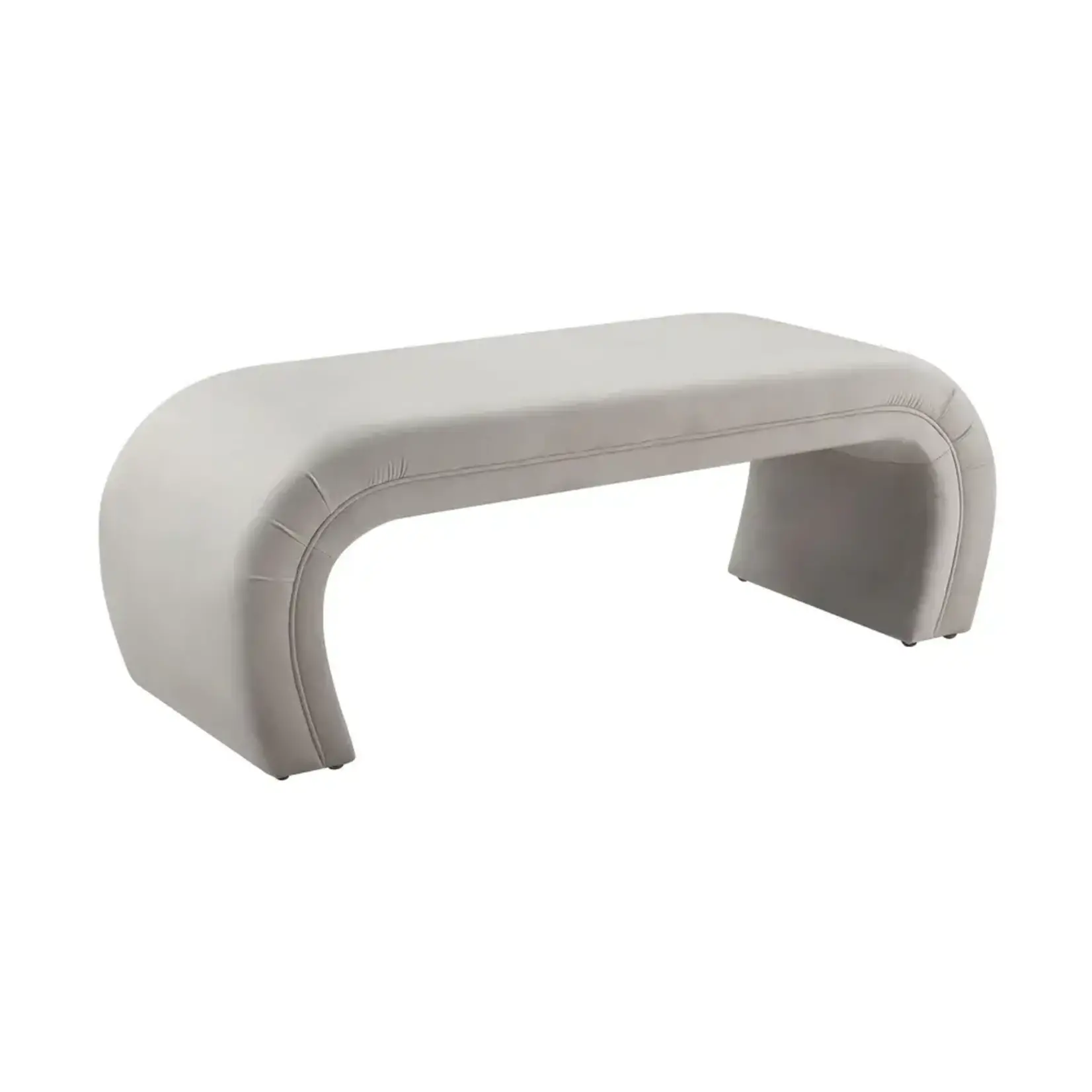 TOV Kenya Light Grey Velvet Bench