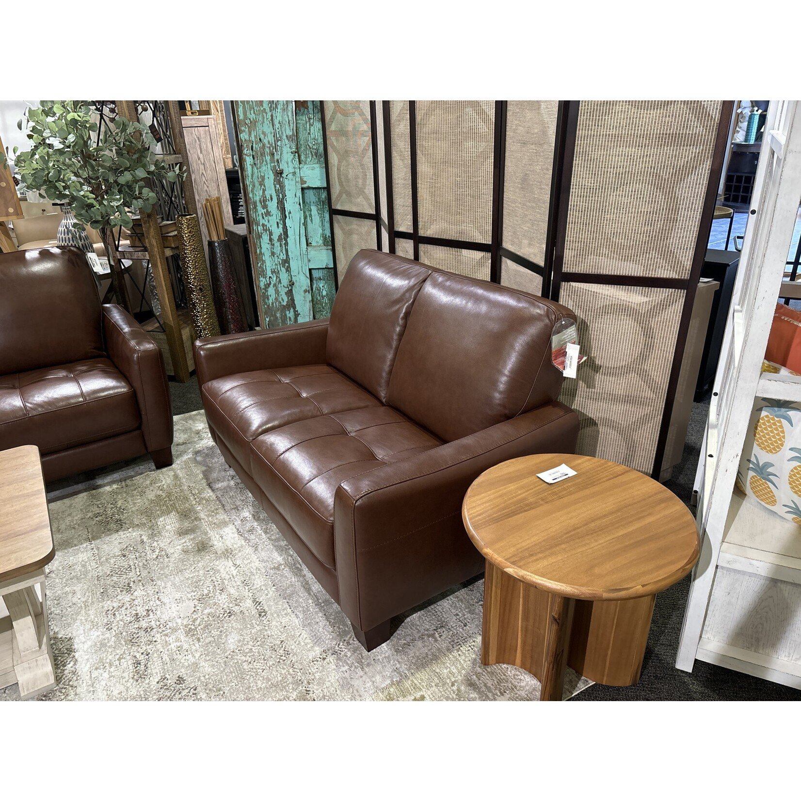 TB33848KD-LM-2P Loveseat GLM5009 Chestnut Leather