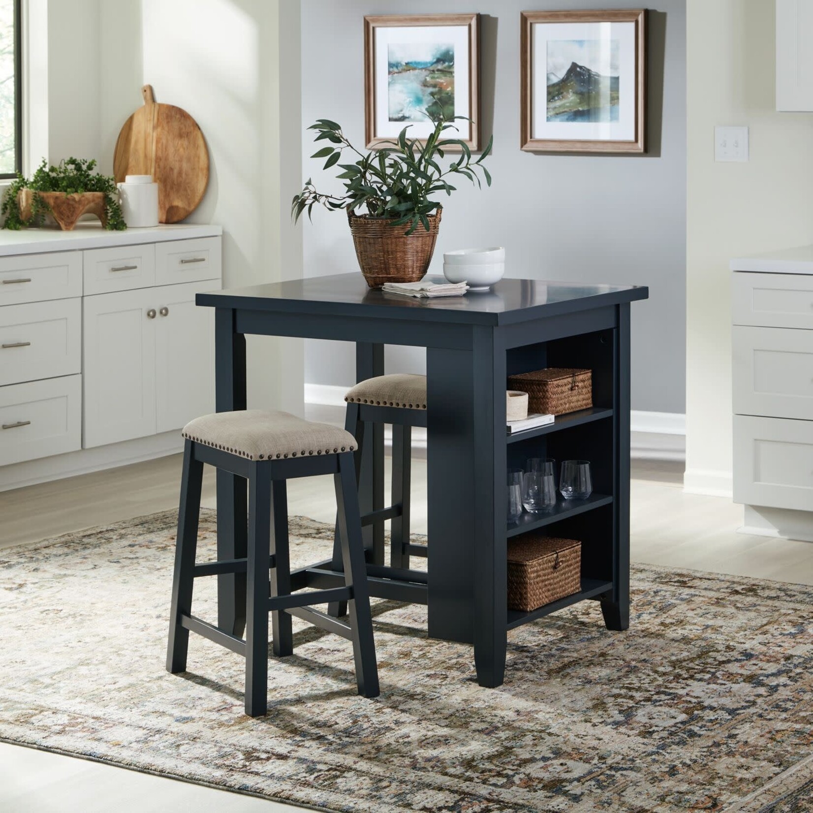 Liberty Furniture Brook Creek Navy 3pc Counter Set (K1M)