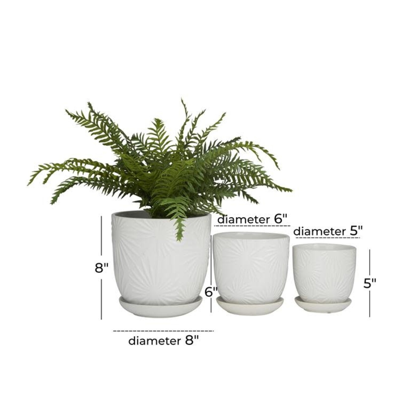 Uma White	Ceramic Planter s/3