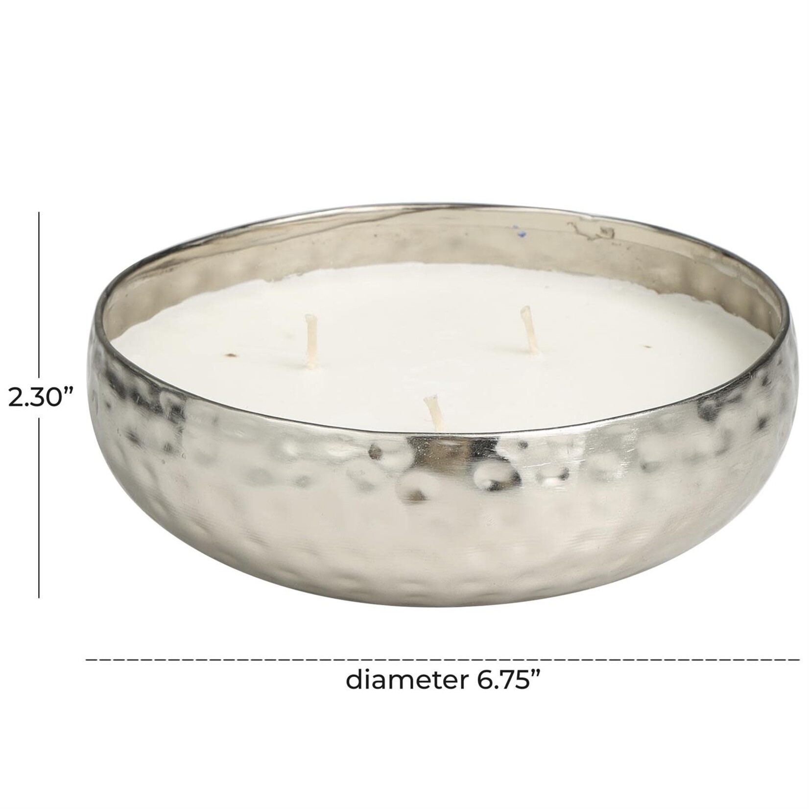 Uma Candle Bowl Silver 7wx2h