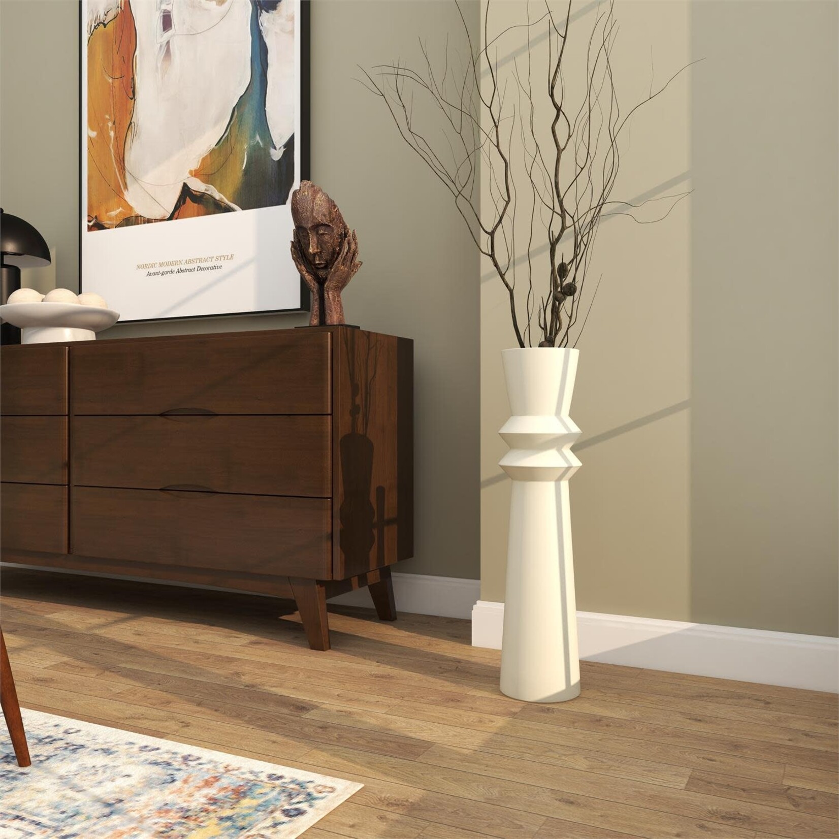 Uma 11647 Metal Floor Vase 8wx32h