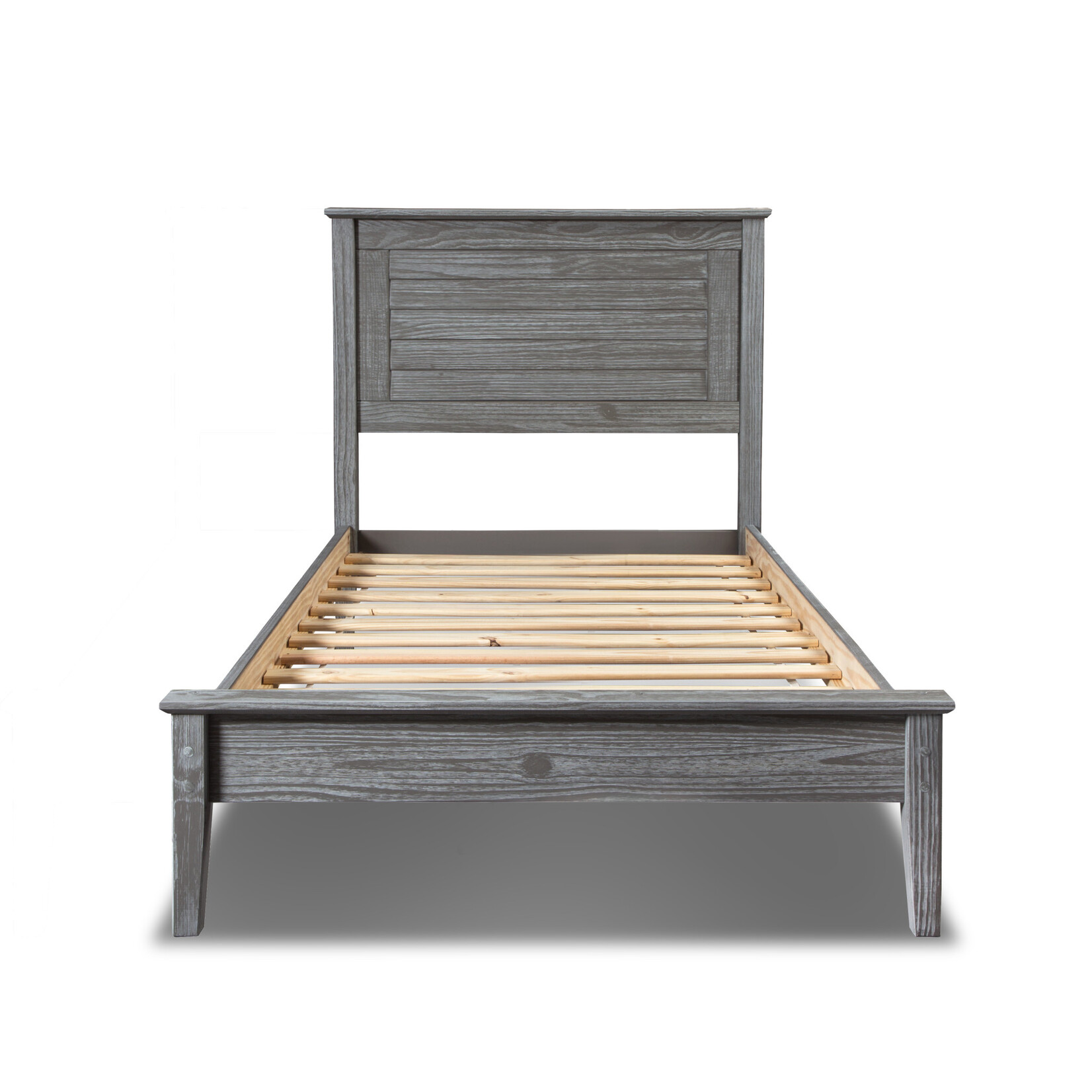 Greenport Twin Louvered Bed Brushed Grey
