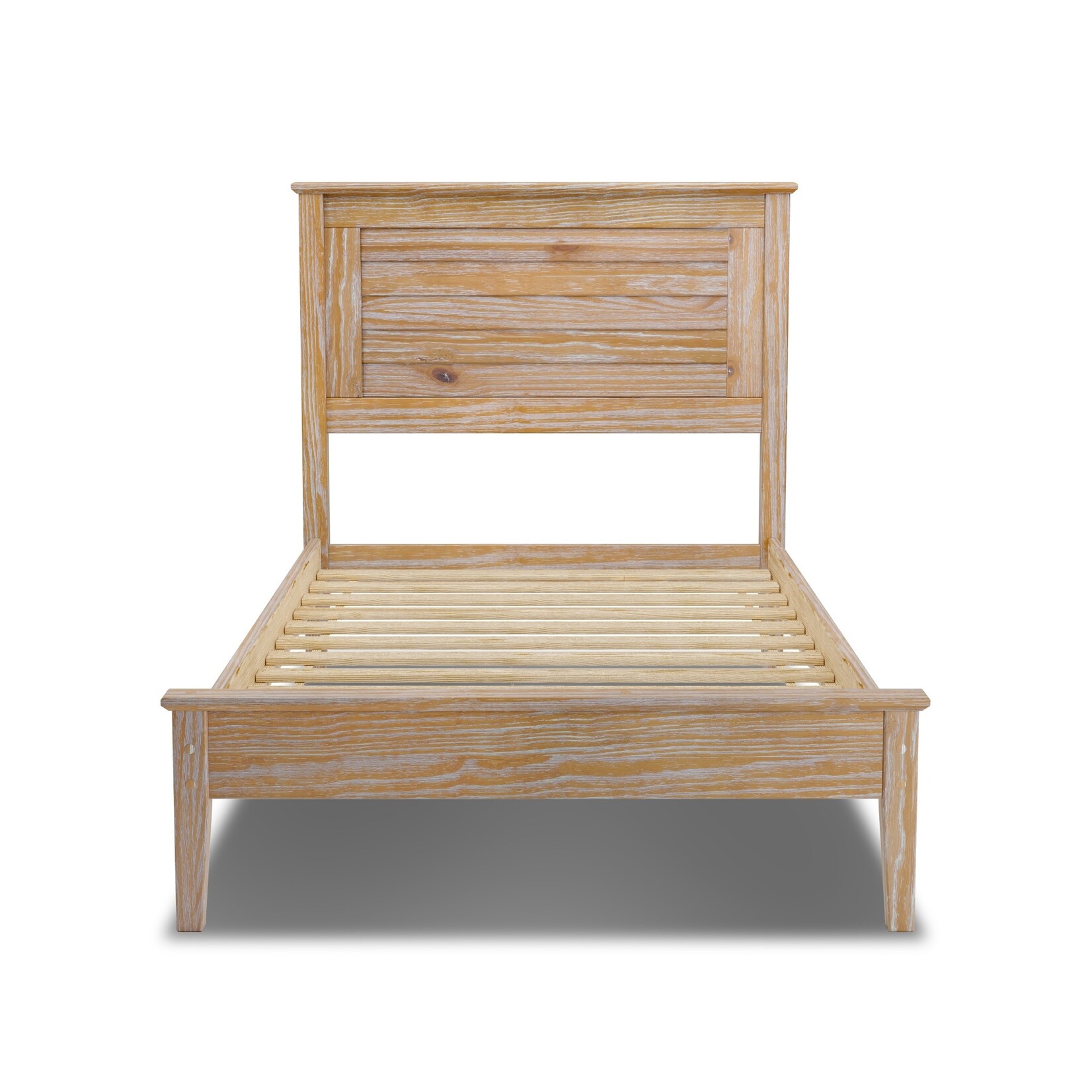 Greenport Twin Louvered Bed Brushed Driftwood