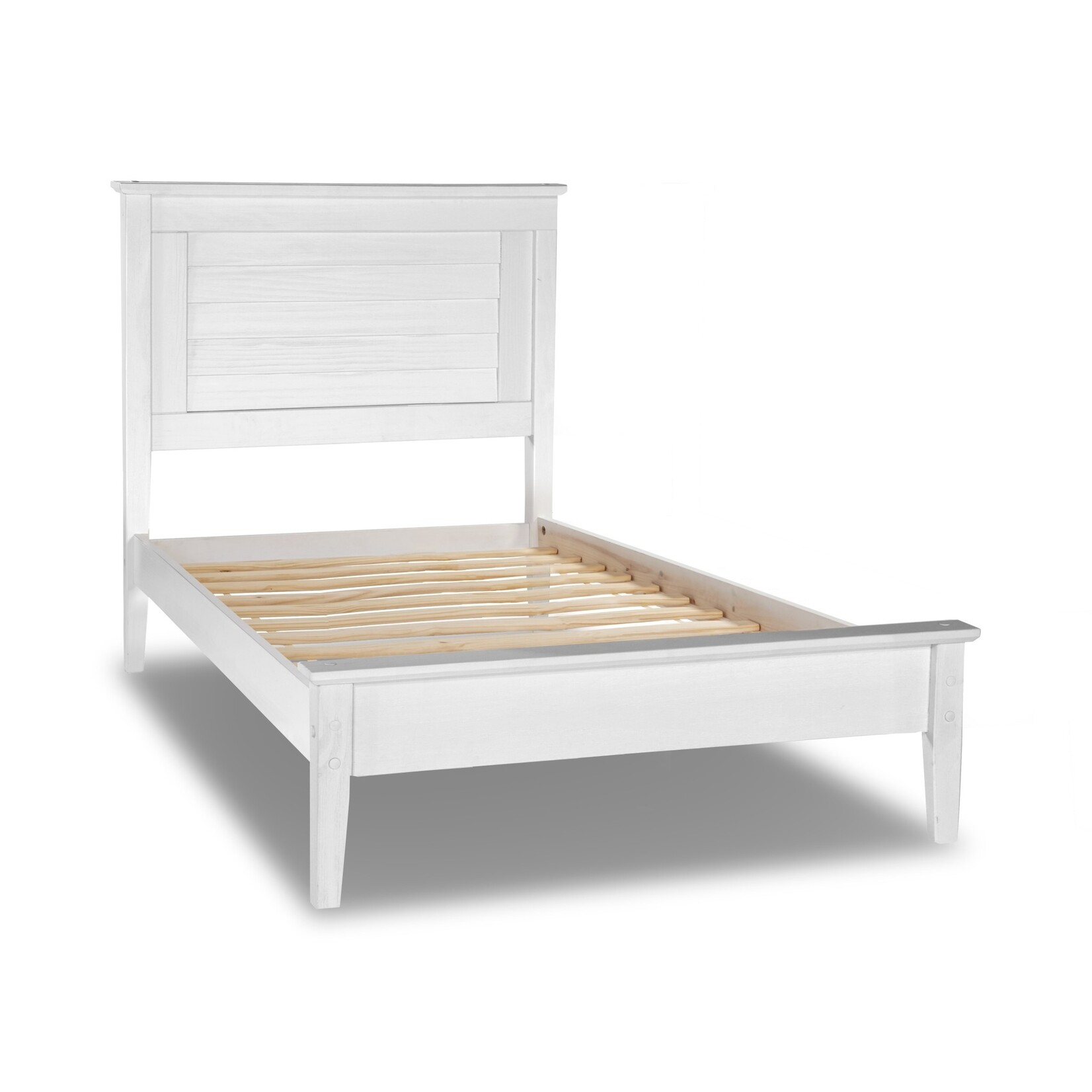Greenport Twin Louver Bed Brushed White