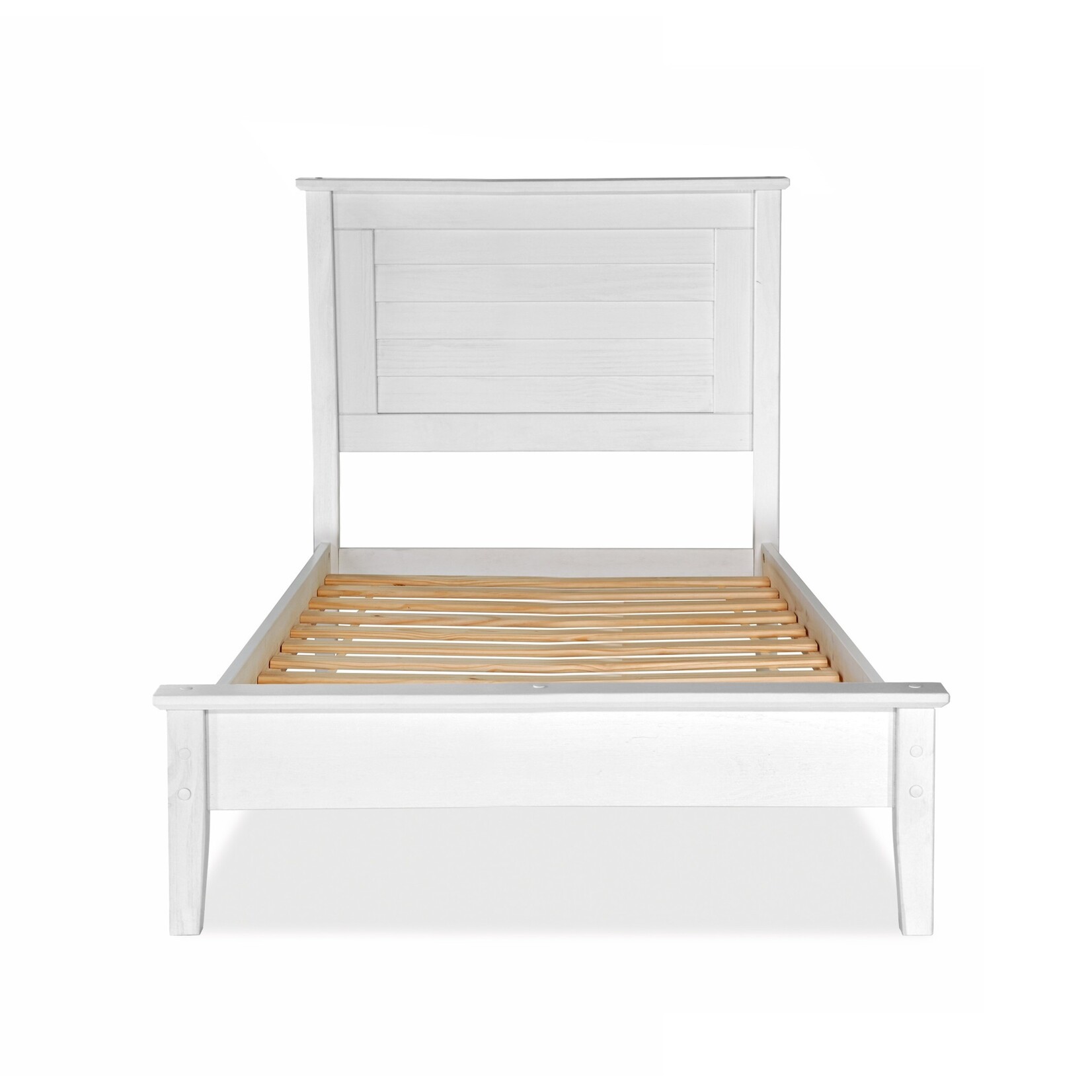Greenport Twin Louver Bed Brushed White