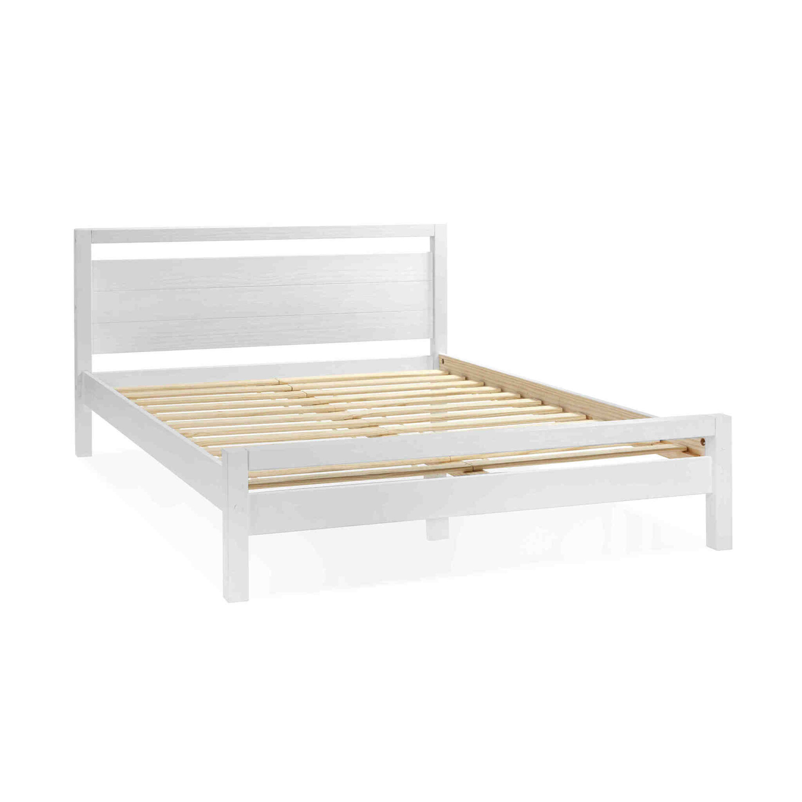 GrainWood Loft King Platform Bed Brushed White (H1H)