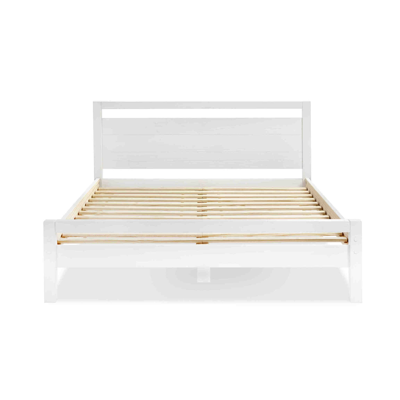 GrainWood Loft King Platform Bed Brushed White (H1H)