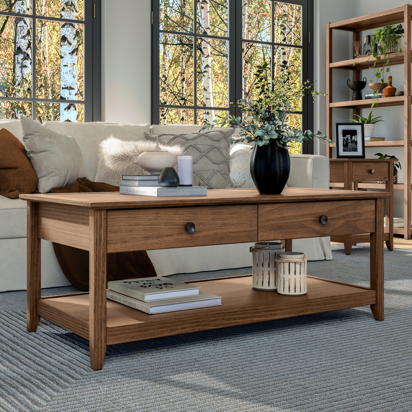 GrainWood Greenport Coffee Table Brushed Walnut