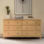 GrainWood Shaker 6-Drawer Dresser - Solid Wood - Finish Natural