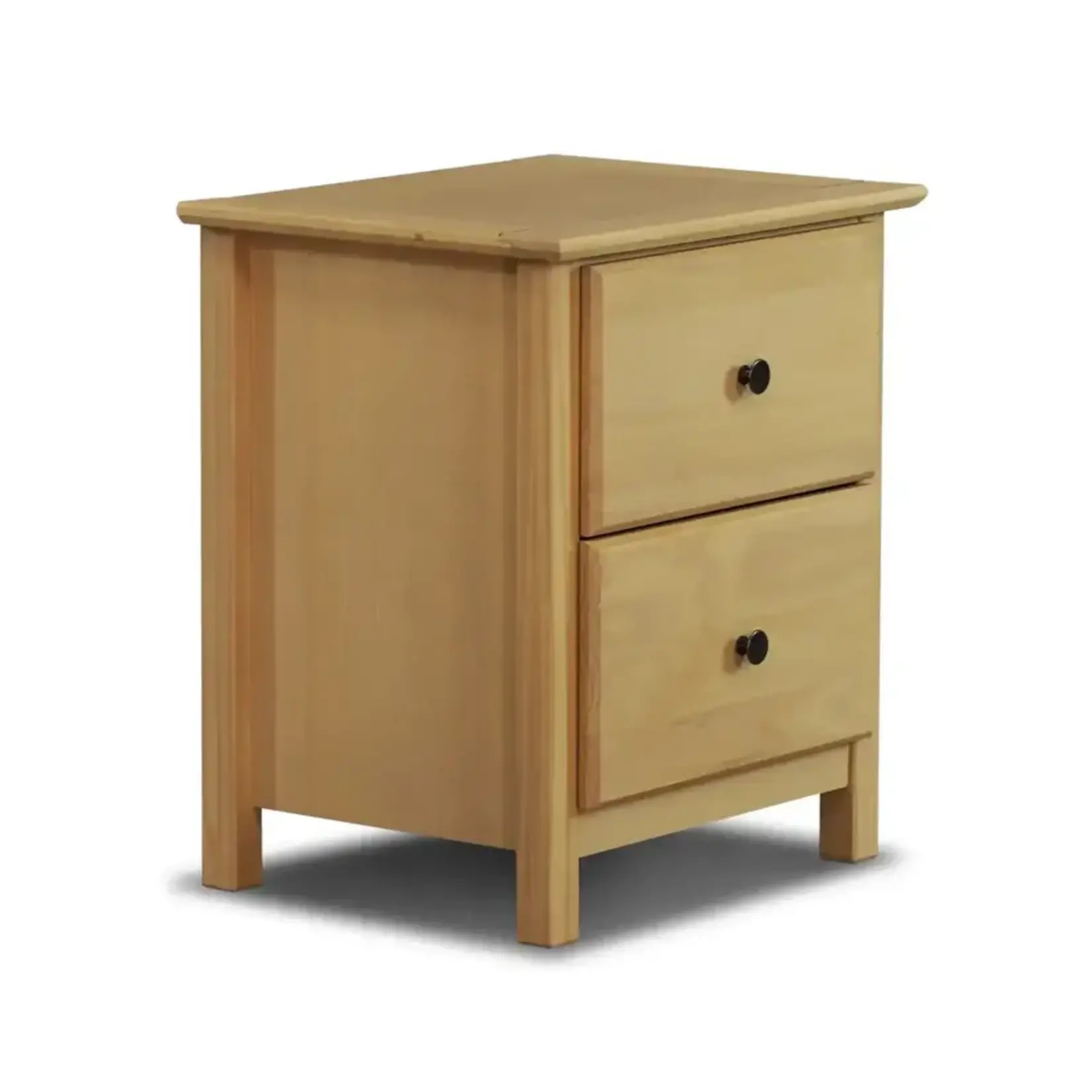 GrainWood Shaker 2-Drawer Nightstand - Solid Wood - Finish Natural
