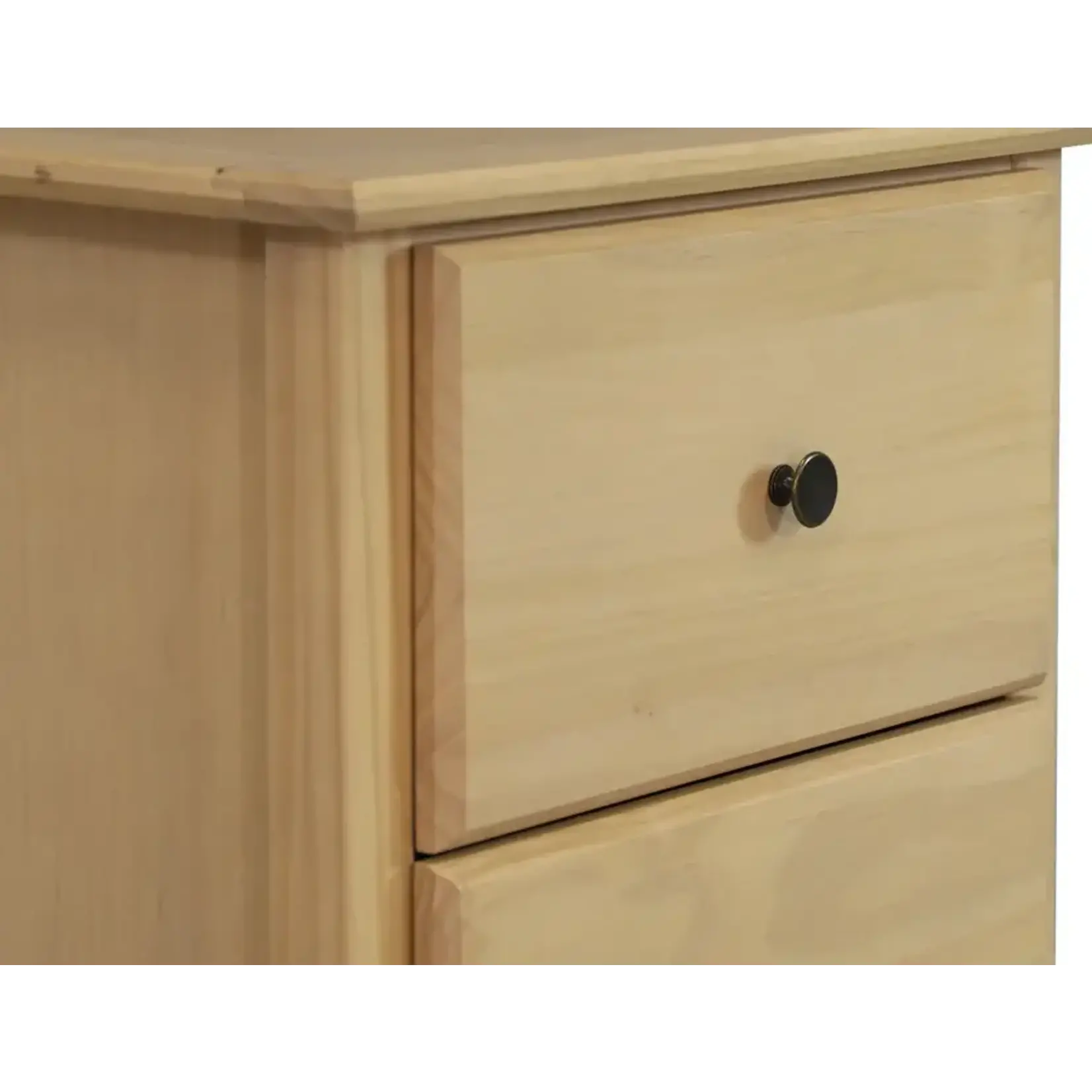 GrainWood Shaker 2-Drawer Nightstand - Solid Wood - Finish Natural