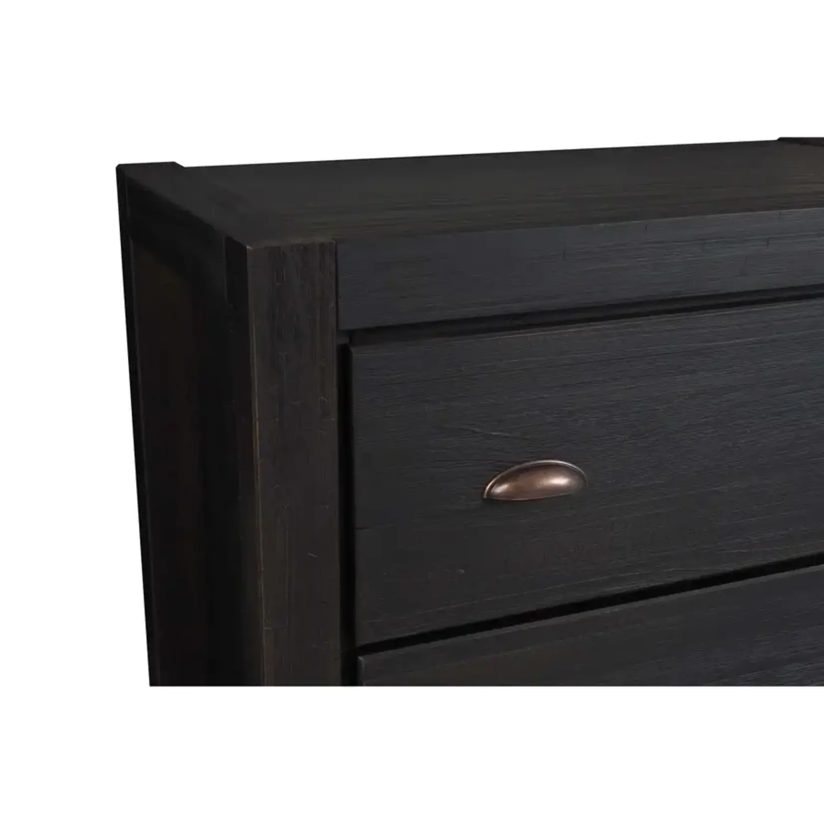 GrainWood Montauk 5 Drawer Chest - Farmhouse Black