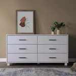 GrainWood LOFT 6 Drawer Dresser - Solid Wood - Finish Brushed White