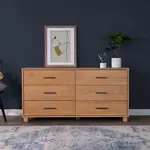 GrainWood LOFT 6 Drawer Dresser - Solid Wood - Finish Acacia