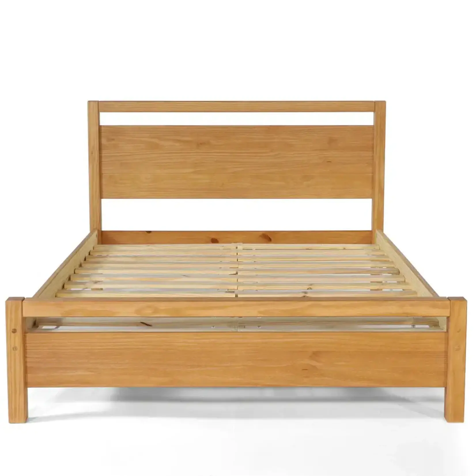 GrainWood Loft King Platform Bed - Solid Wood - Finish Acacia