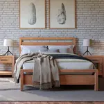 GrainWood Loft King Platform Bed - Solid Wood - Finish Acacia