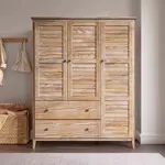 Greenport 3 drawer Wardrobe - Solid Wood -  Brushed Driftwood