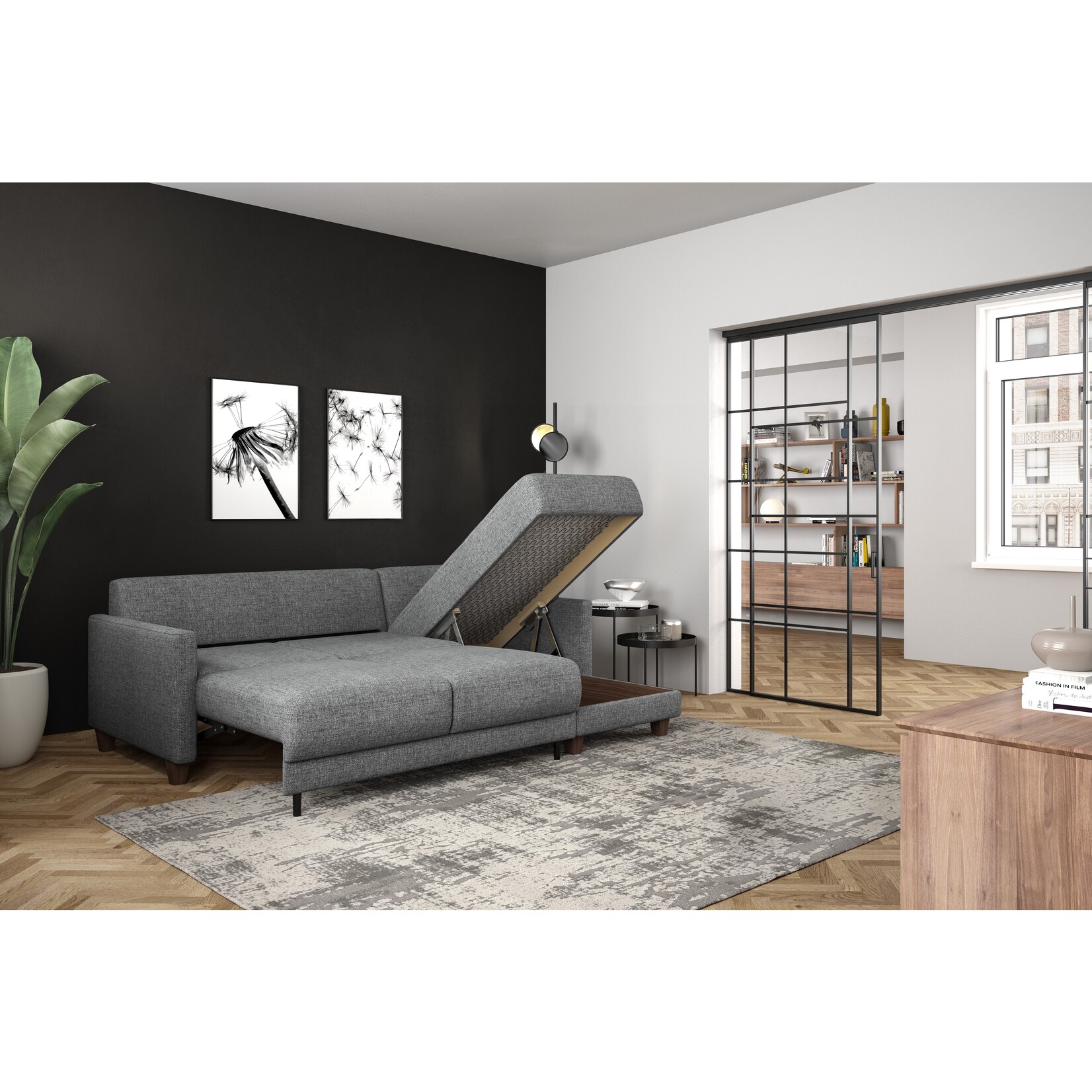 Luonto Martta Full XL Sectional Sleeper Reversible Chaise Atlantic 07