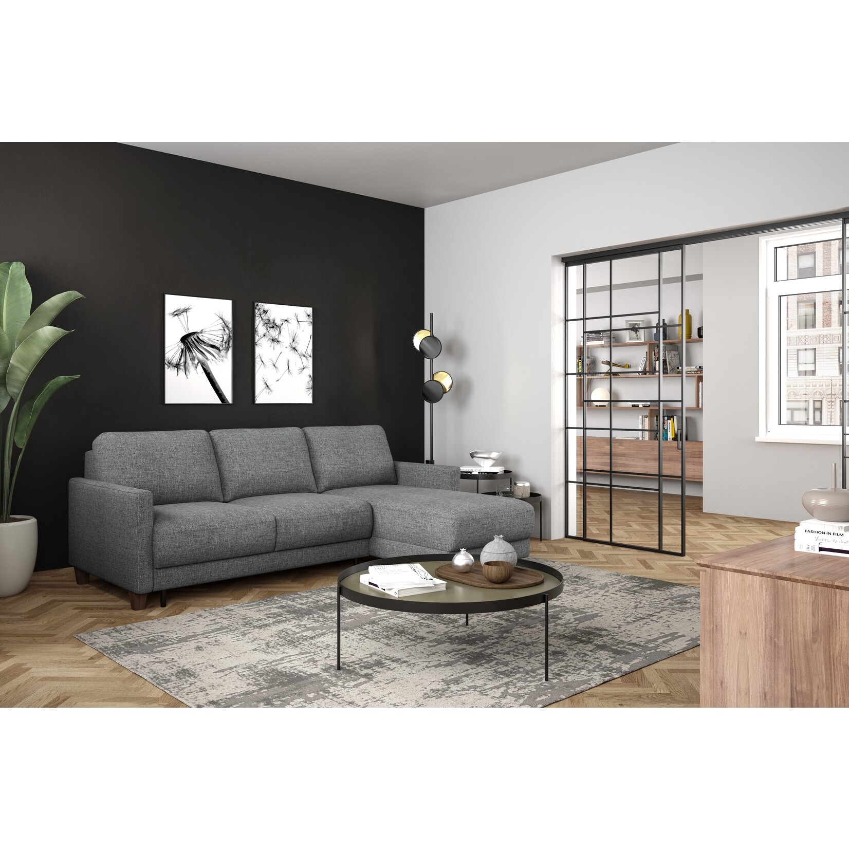 Luonto Martta Full XL Sectional Sleeper Reversible Chaise Atlantic 07