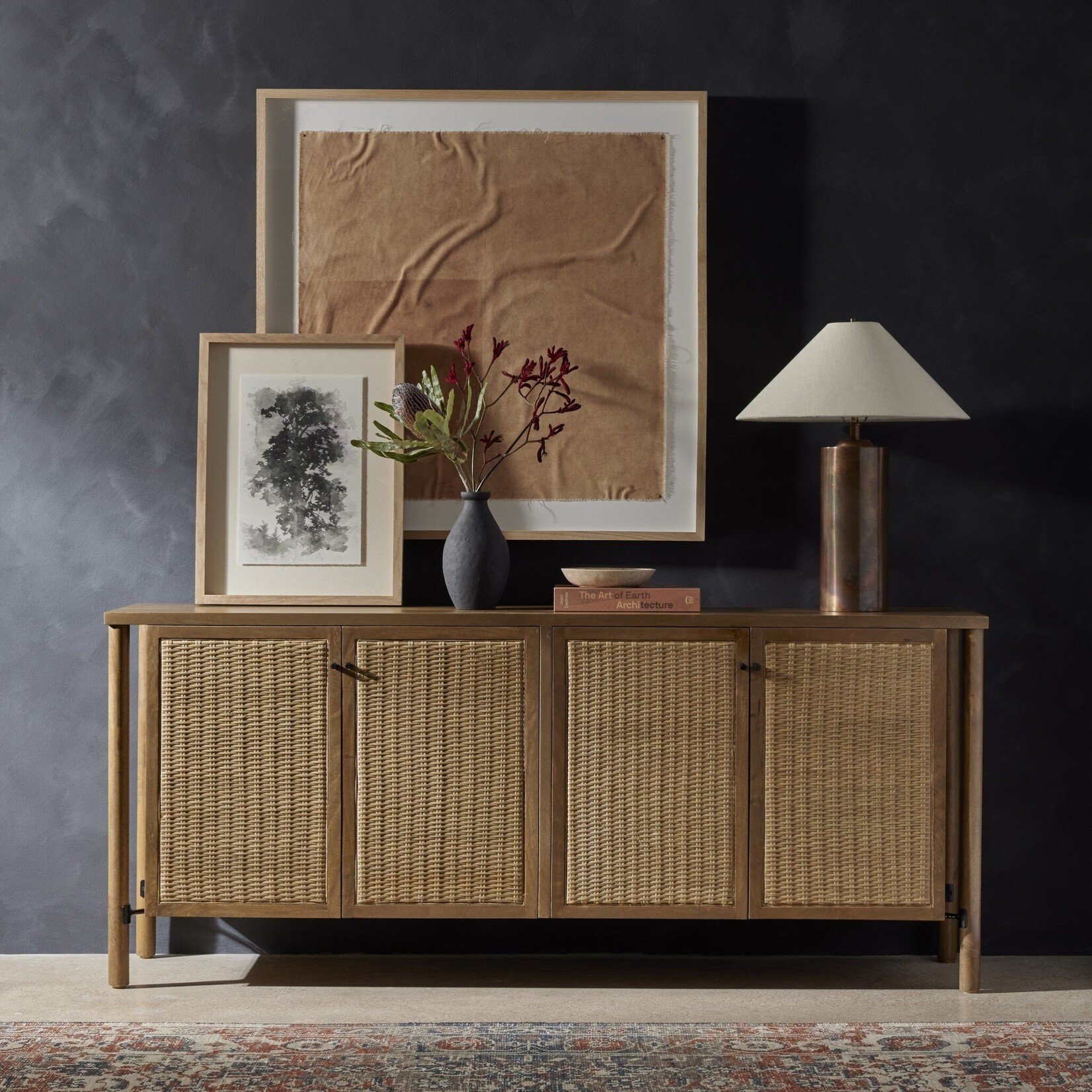 Four Hands Veta Sideboard Taupe Cane