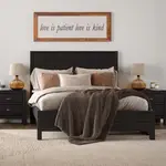 GrainWood Montauk Full Size Panel Bed - Solid Wood - Finish Farmhouse Black