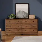 GrainWood Greenport 6 drawer Dresser- Solid Wood - Finish brushed Walnut