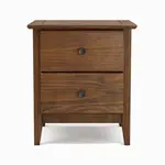 GrainWood Greenport 2 Drawer Nightstand - Solid Wood - Finish Brushed Walnut
