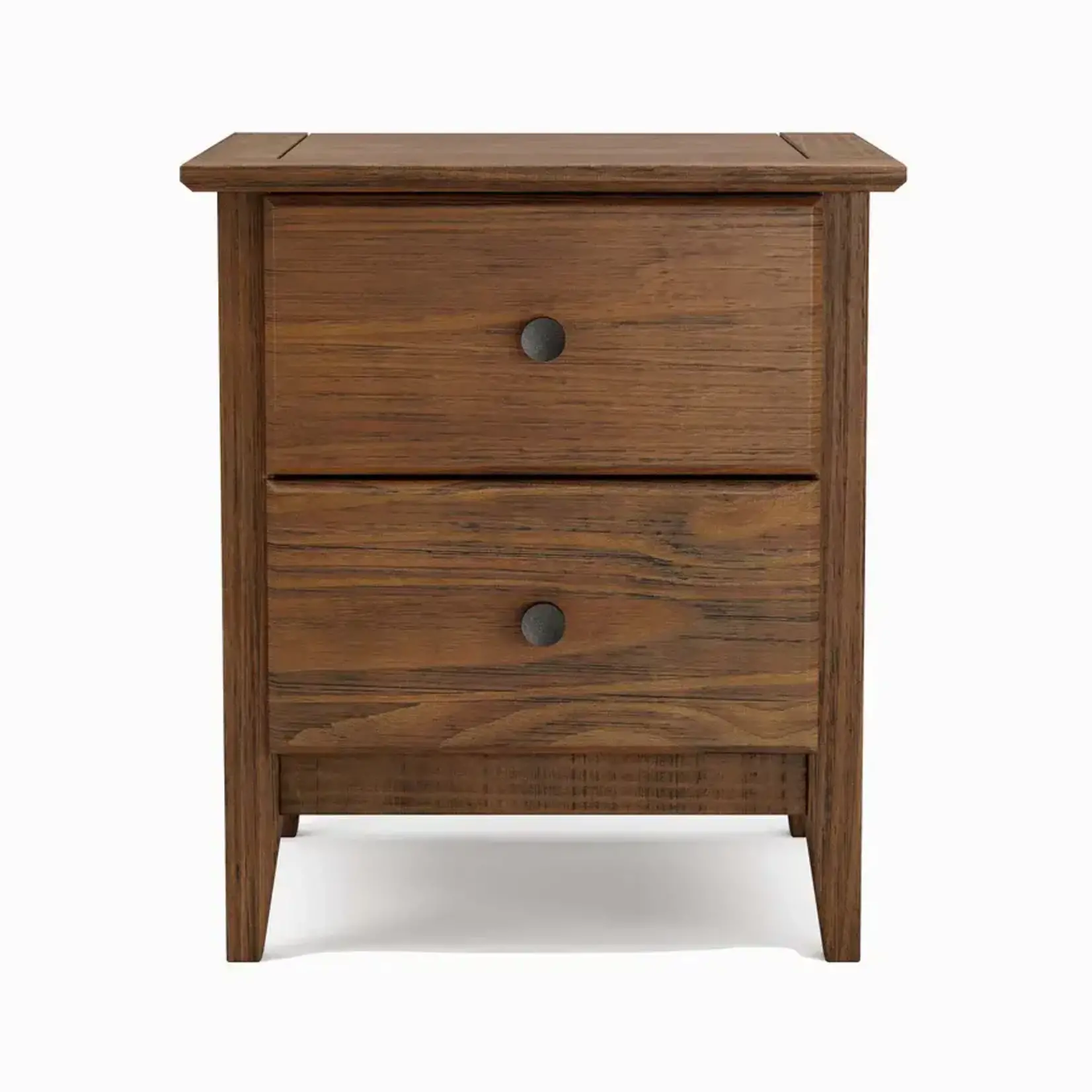 GrainWood Greenport 2 Drawer Nightstand - Solid Wood - Finish Brushed Walnut