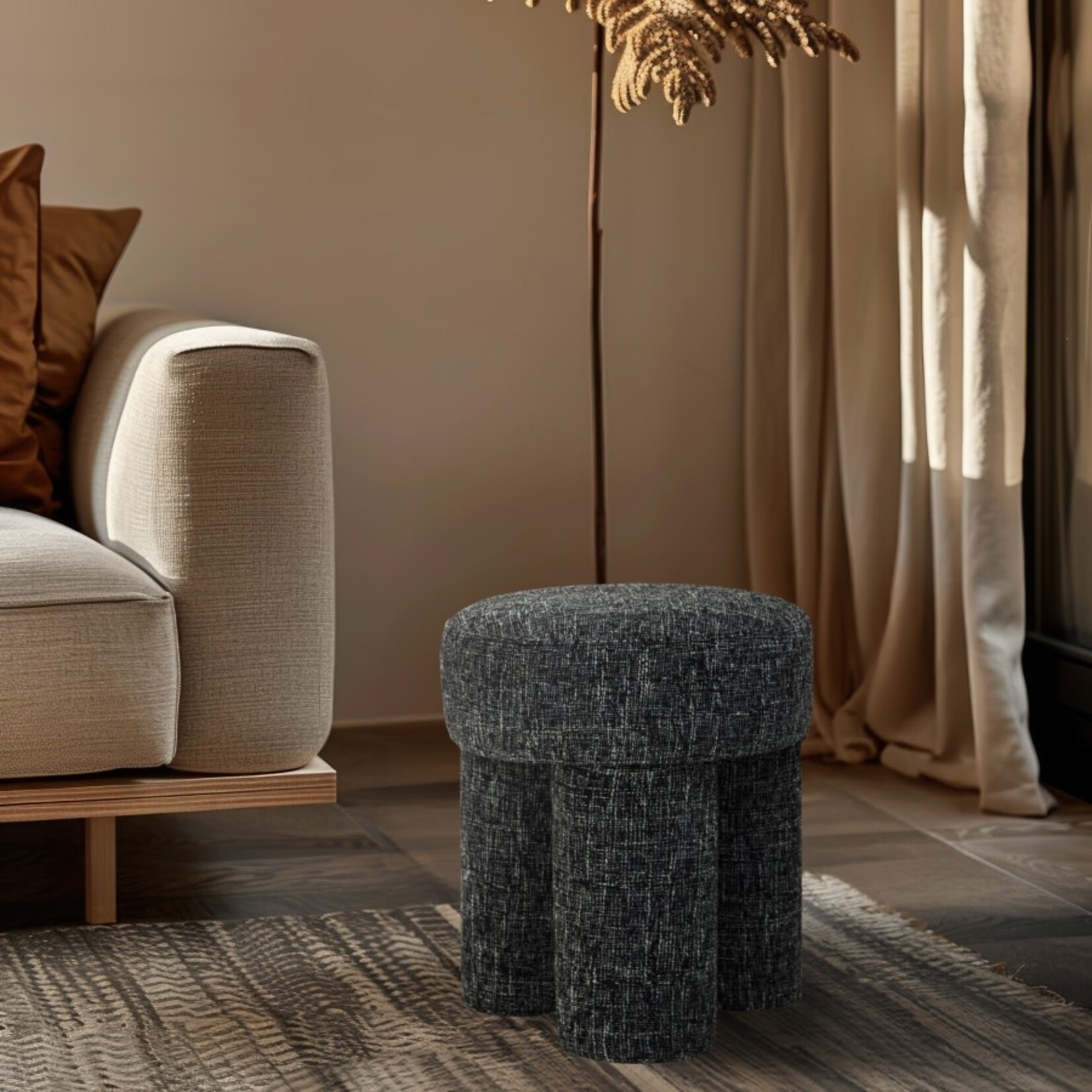 Ottoman/Stool 100Black (FW)