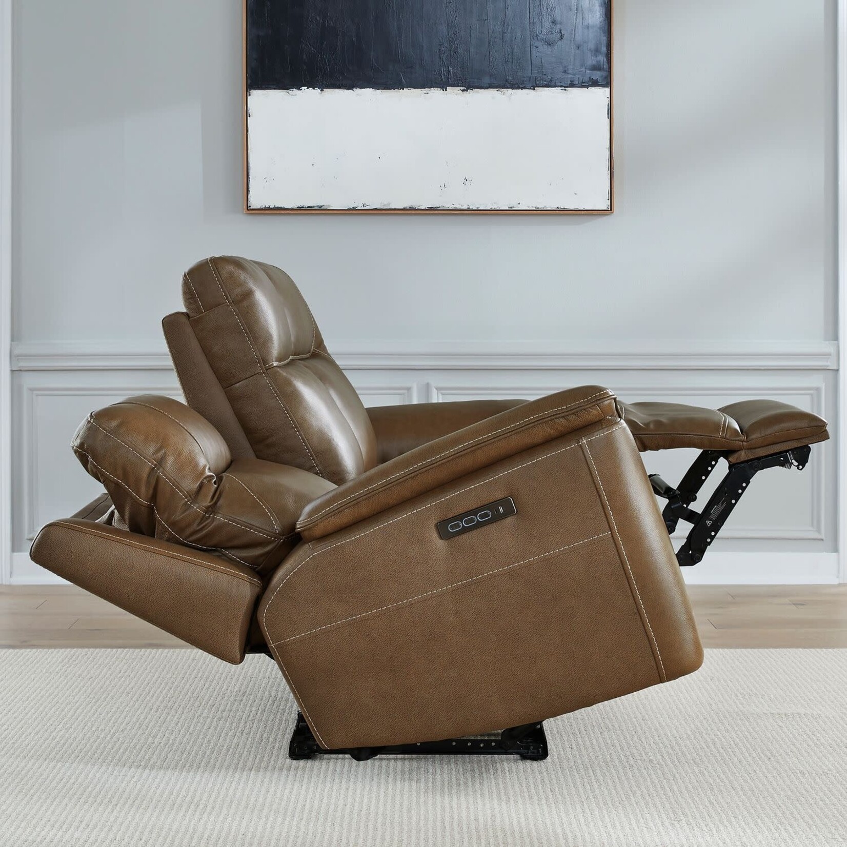 Liberty Furniture Collins Chestnut Leather Power Sofa