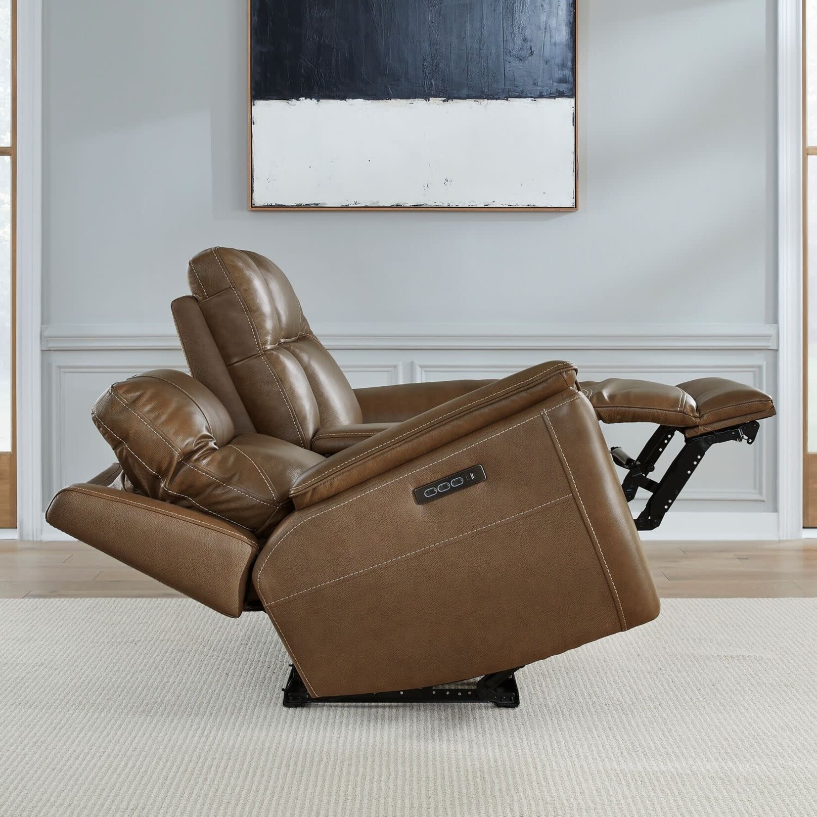 Liberty Furniture Collins Chestnut Leather Power L/Seat w/Console