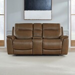 Liberty Furniture Collins Chestnut Leather Power L/Seat w/Console