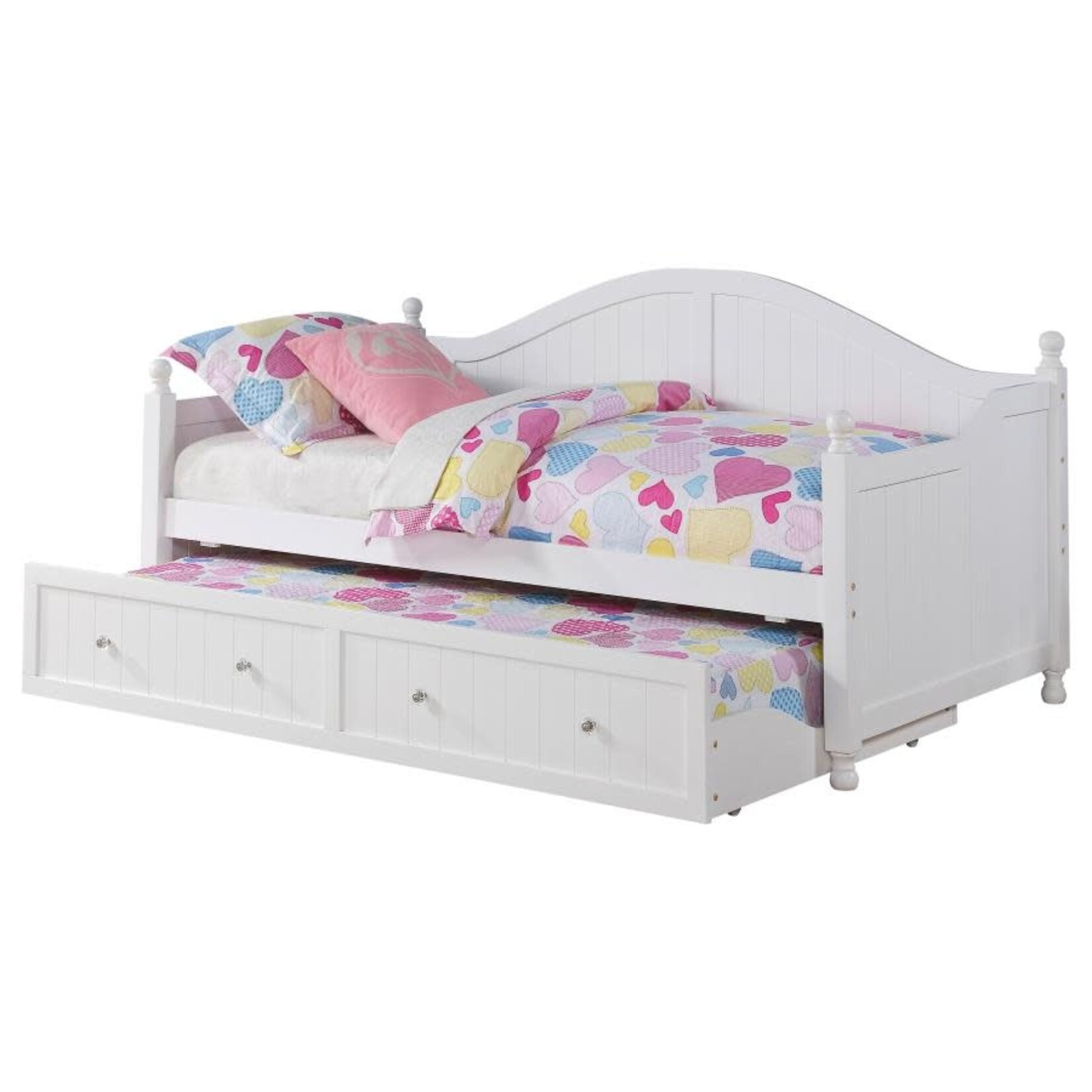Coaster Furniture Julie Ann Wood Twin Daybed with Trundle White N2M