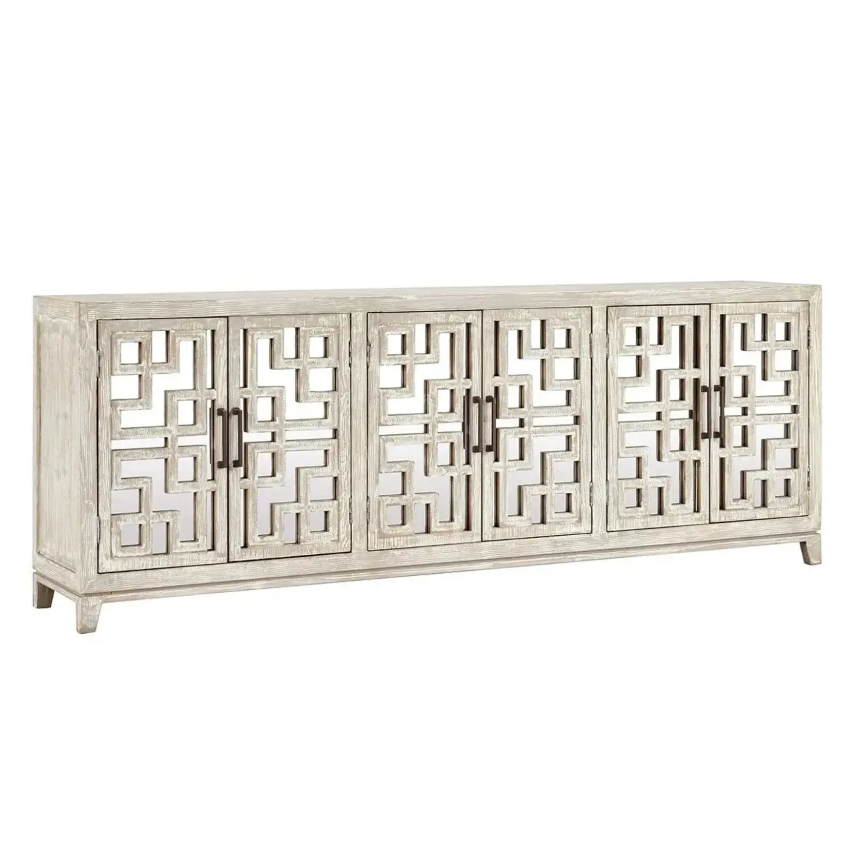 Classic Home Arley Reclaimed Pine 6Dr Cabinet Timeworn Cream